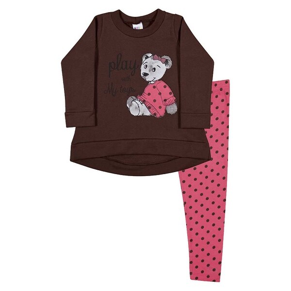 Toddler Girl Outfit Long Sleeve Shirt and Polka Dot Legging Pulla Bulla 1-3 Year