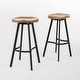 preview thumbnail 2 of 6, Silas Antique Pinewood Swivel Barstool (Set of 2) by Christopher Knight Home