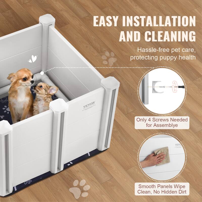 Dog Whelping Box,Whelping Box for Dogs and Puppies, White