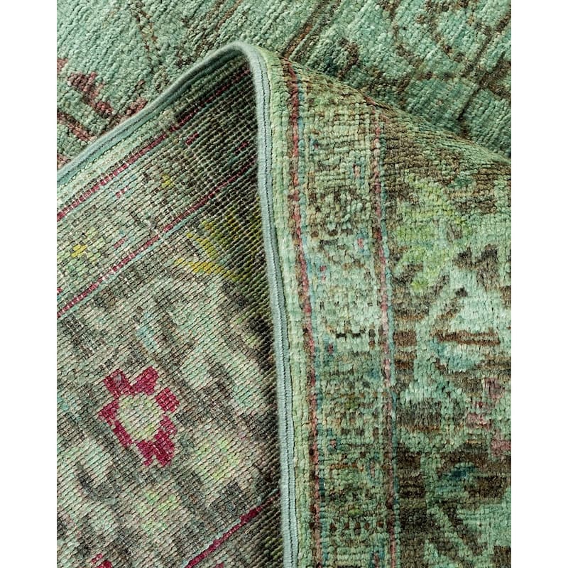 Overton Hand Knotted Wool Vintage Inspired Modern Contemporary Overdyed Blue Area Rug - 4' 3" x 6' 4"