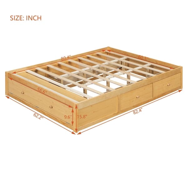 Queen Platform Bed Frame with Underbed Storage by Harper&Bright Designs ...