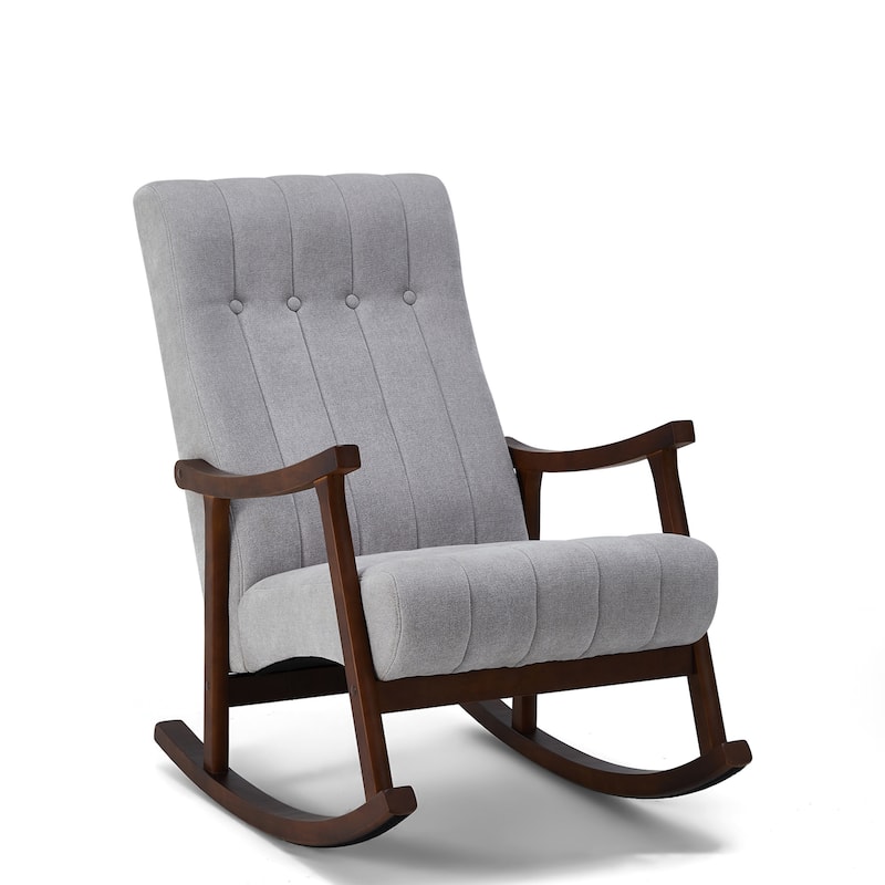 AVAWING Upholstered Rocking Chair Modern High Back Armchair
