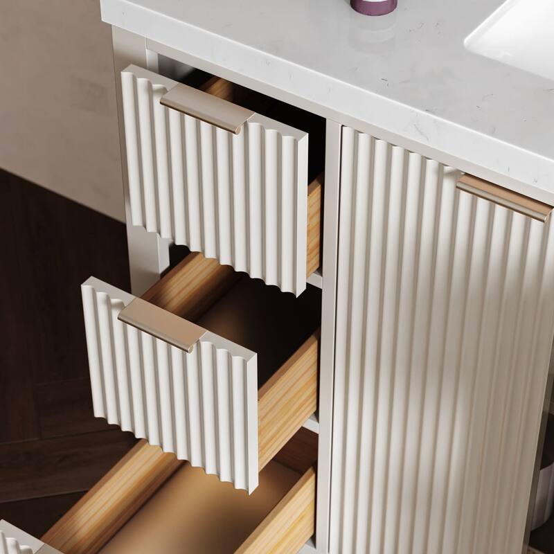 Ariel P36RCQRVO Milan 36" Free Standing Single Basin Vanity Set with