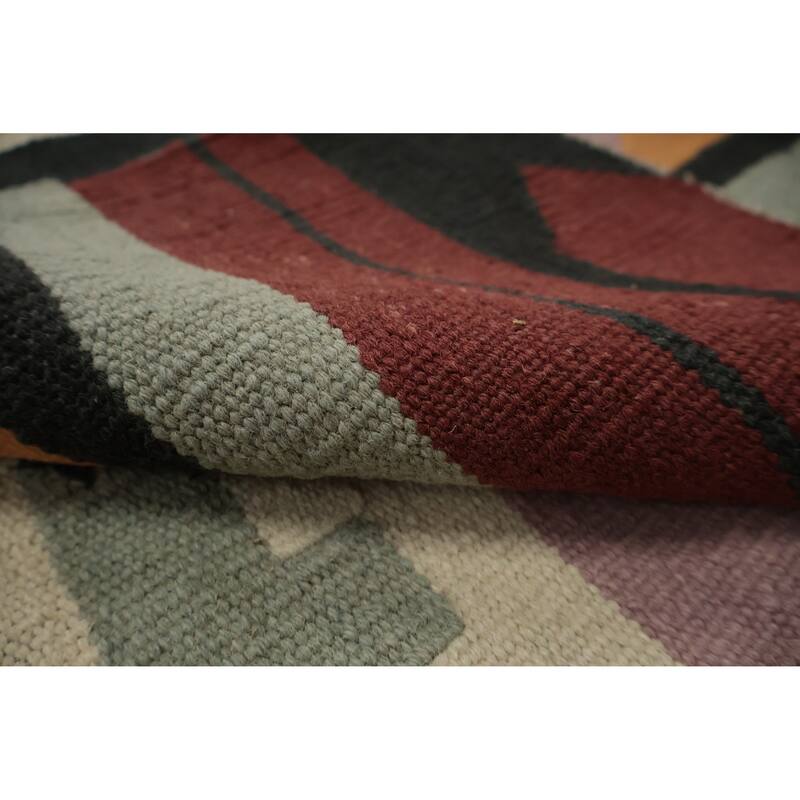 Hand Woven Oriental 100% Wool Carpet Southwestern Tribal Multi-Colored Kilim Area Rug - 11' 4'' X 11' 5''