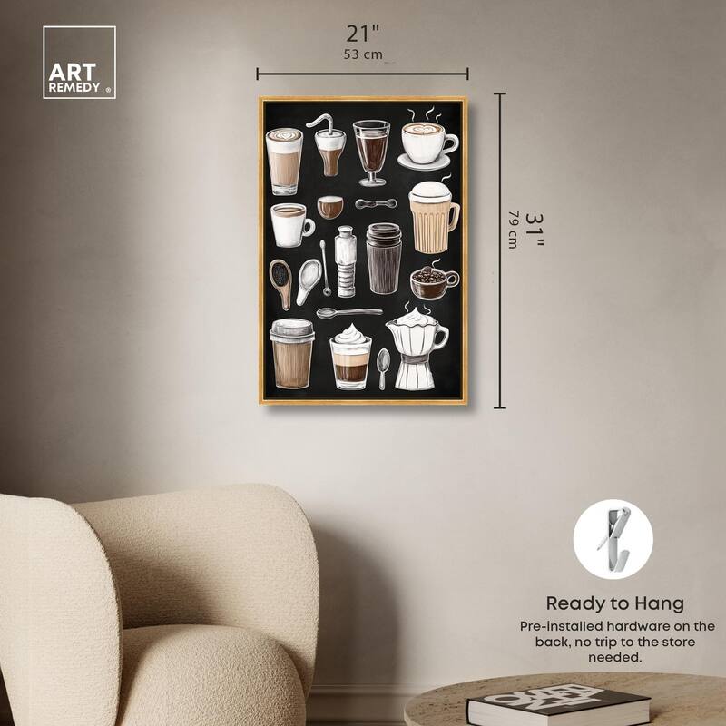 Coffee Chalkboard Canvas by Art Remedy