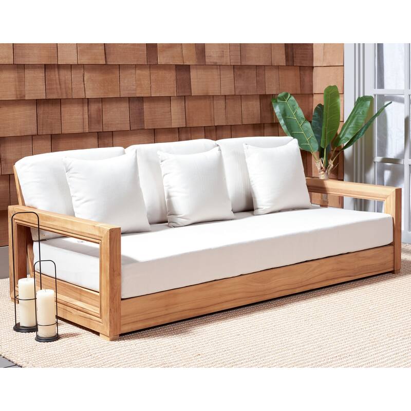 SAFAVIEH Couture Montford Teak 3-Seat Bench Casing (Cover Only) - 72Wx29Dx1H