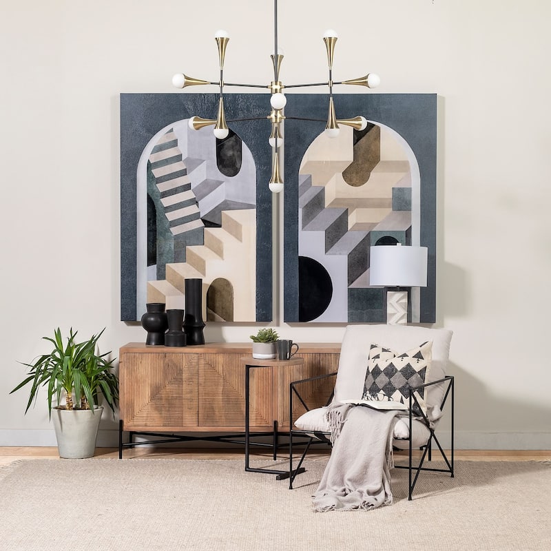 Labyrinth II Tri Color (40 x 60) Canvas Art Print