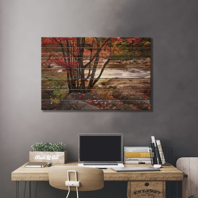 Swift River Near Rocky Gorge, White Mountains National Forest, New Hampshire Print On Wood by Tim Fitzharris - Multi-Color