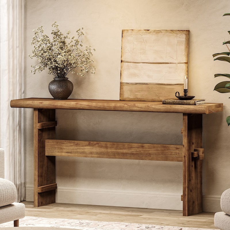 63 Inch Solid Wood Console Table for Entryway - 63" L x 11.8" W x 31.5" H