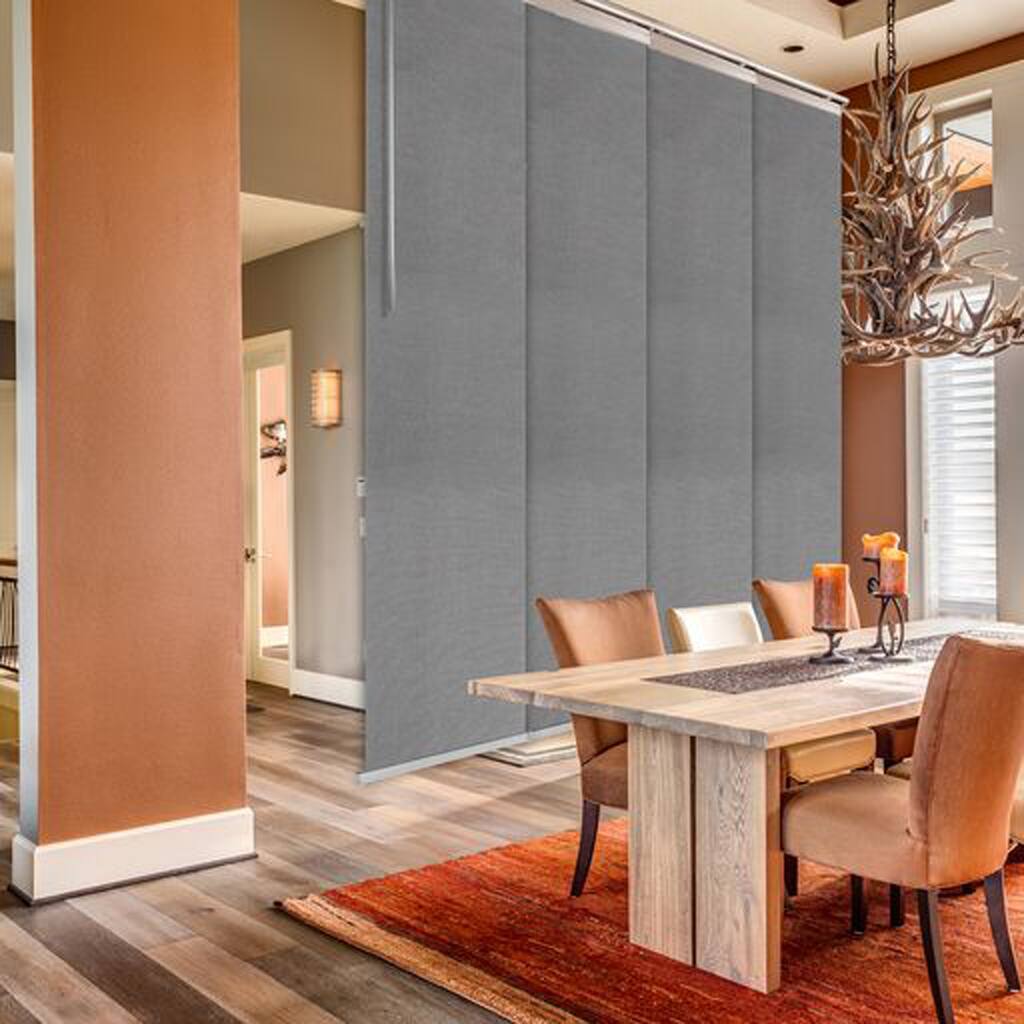 Pewter Stone 4-Panel Rail Track With 23.5" Extendable 48"-88"W X 94"L - Grey