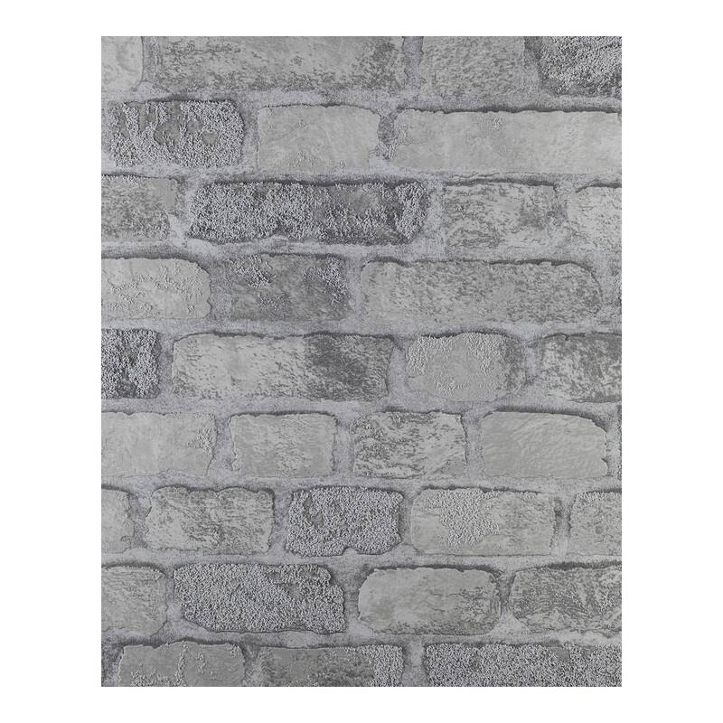 Brewster Princess Street Grey Brick Wallpaper - 20.5 x 396 x 0.025
