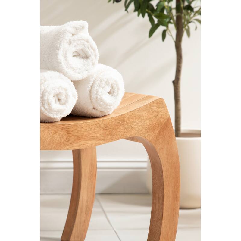 Kate and Laurel Loviisa Wood Ottoman and Vanity Stool