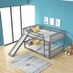 preview thumbnail 18 of 35, Full over Full Wood Bunk Bed with Slide and Ladder for Kids, Boys and Girls