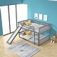 preview thumbnail 18 of 16, Modern & Clean Design Wood Bunk Bed with Slide and built-in Ladder, Superior Quality, Grey