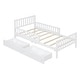 Classic Design Twin Size Wood Platform Bed with Guardrails - Bed Bath ...