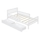 preview thumbnail 4 of 50, Wood Platform Bed with 2 Storage Drawers & Both Sides Guardrails, Storage Bed Frame for Bedroom, Guest Room