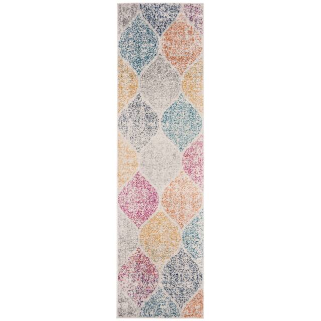 SAFAVIEH Madison Stella Boho Chic Ogee Trellis Rug - 2'3" x 10' Runner - Cream/Yellow