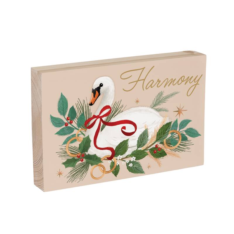 Goose Sign Wood Block - 12"L x 8"H - Multicolor