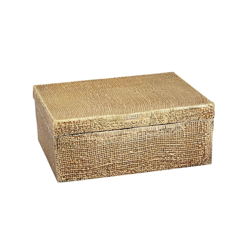 Atlas Linen Texture Square Aluminum Box