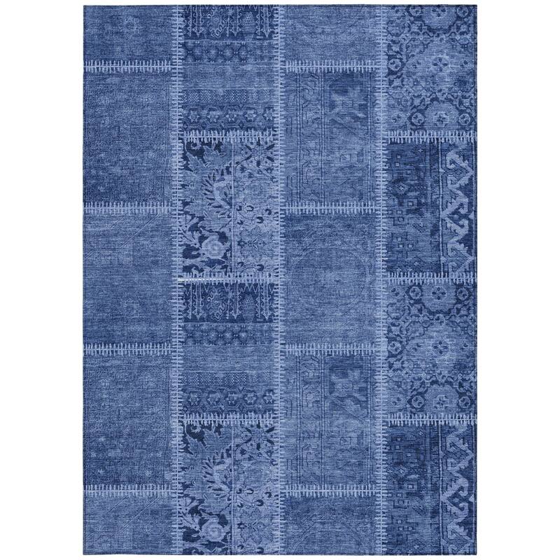 HomeRoots Patchwork Transitional Rectangle Outdoor Rug