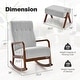 preview thumbnail 14 of 18, Costway Rocking Chair with Ottoman Upholstered Fabric Glider Rocker - See Details