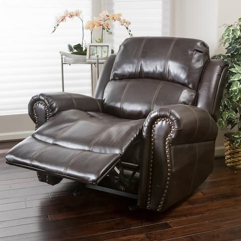 Charlie PU Leather Glider Recliner Club Chair by Christopher Knight Home