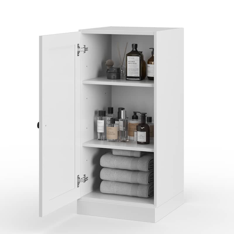 Palace Imports 100% Solid Wood 16.5" Bathroom Storage Cabinet with Shaker Door and Adjustable Shelves