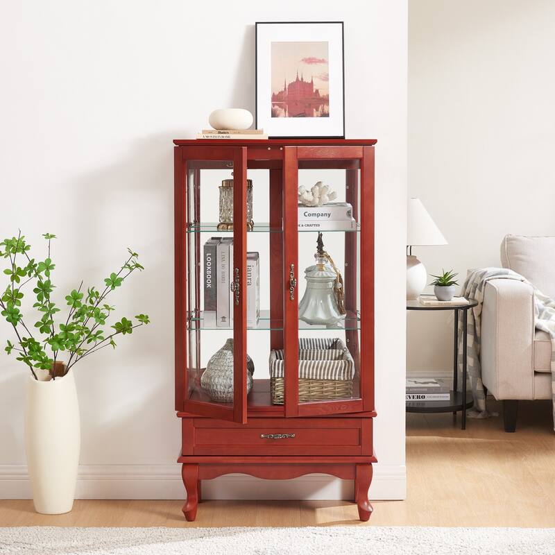 Glass Display Shelf with Adjustable Shelves