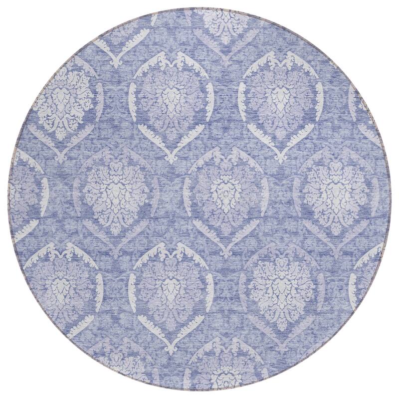 Machine Washable Indoor/ Outdoor Chantille Traditional Damask Rug