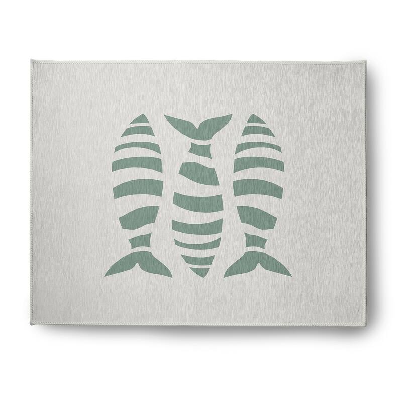 Puzzle Fish Nautical Chenille Rug - Sage - 8' x 10'