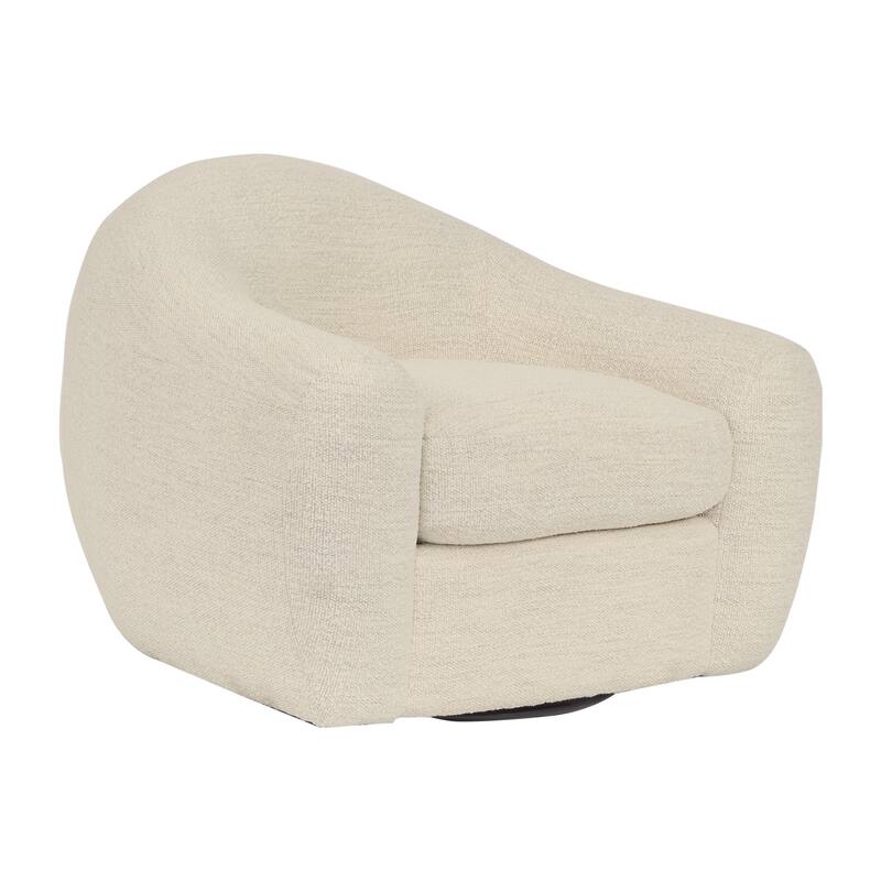 Molly Pearl Upholstered Cloud Swivel Accent Chair