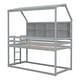 preview thumbnail 19 of 18, Contemporary Twin House Loft Bed with Guardrails, Semi-enclosed Roof, Bedside Shelves and Ladder, Low Height Design, White