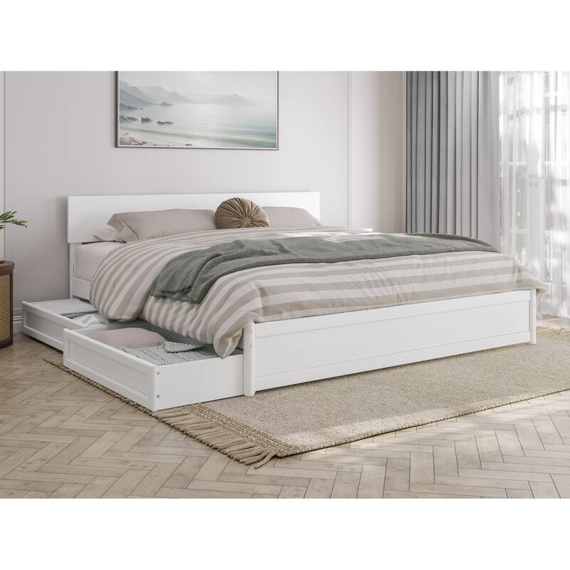Wesley Platform Bed with Panel Footboard and Storage Drawers