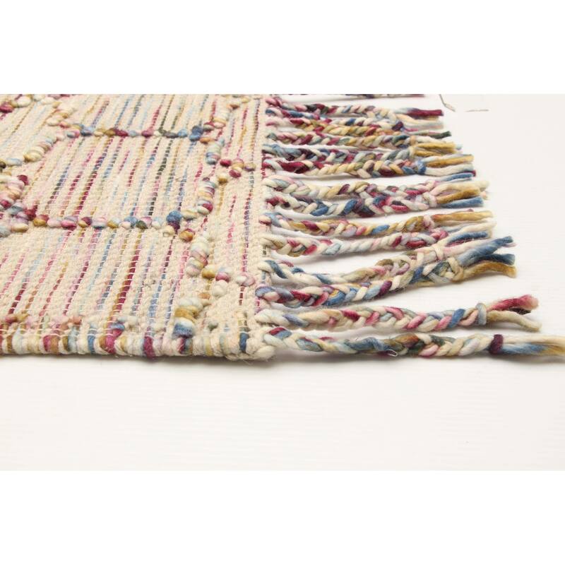 ECARPETGALLERY Braid weave Sienna Cream Wool Rug - 5'2 x 8'0