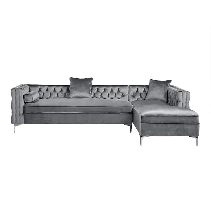 Dante Velvet Chaise Sectional Sofa
