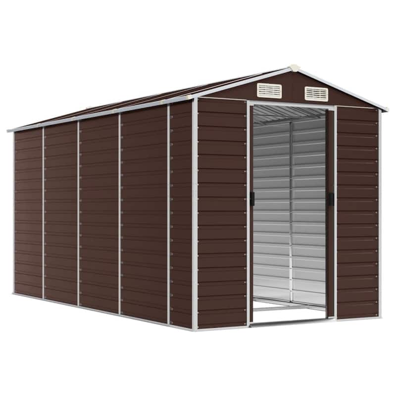 vidaXL Garden Shed Metal Outdoor Storage Shed Anthracite Galvanized Steel