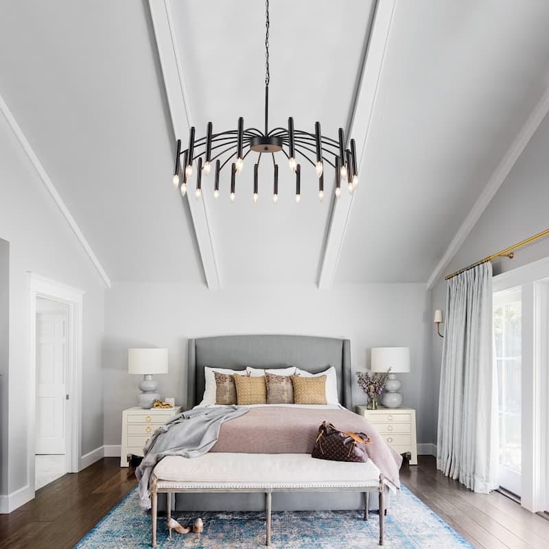 38.97 in. Modern Chandelier, Farmhouse Chandelier , 18-Light Candle Style Chandelier for Dining Room Living Room Bedroom Kitchen