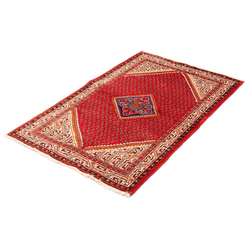 ECARPETGALLERY Hand-knotted Andelz Red Wool Rug - 4'3 x 6'7