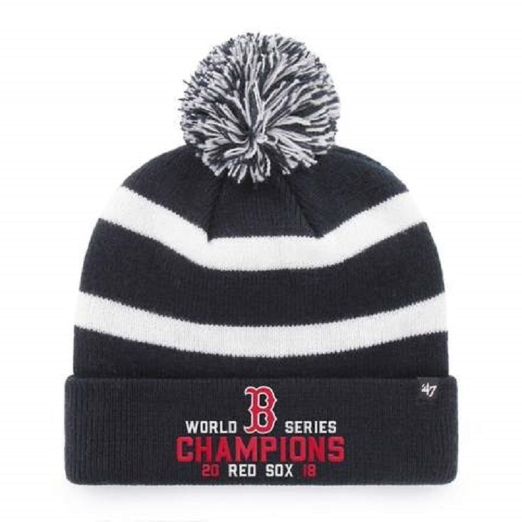 red sox world series pom pom hat