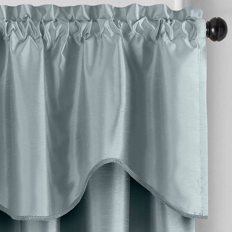 Gracewood Hollow Foster Faux Silk Scalloped Window Valance - 50"x21"