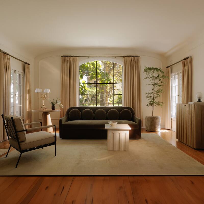 NADAAL STUDIOS Auronel Occasional Chair, Hammered Iron Frame, Terracotta Recycled Blend Upholstery