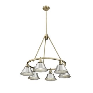 Orwell 6-Light Chandelier in Aged Brass with Pewter - Gold