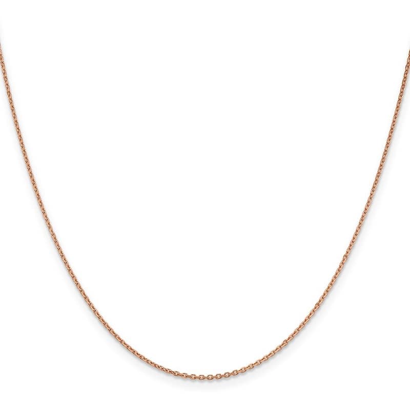 Curata 14k Rose Gold Solid 1.4mm Diamond-cut Cable Chain Necklace Options: 16 18 20 22 24 30