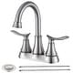 preview thumbnail 18 of 27, 4 Inch Centerset Bathroom Sink Faucet Dual Handle Bathroom Faucet with 360°Swivel Spout Vanity Tap with Pop Up Drain Brushed Nickel