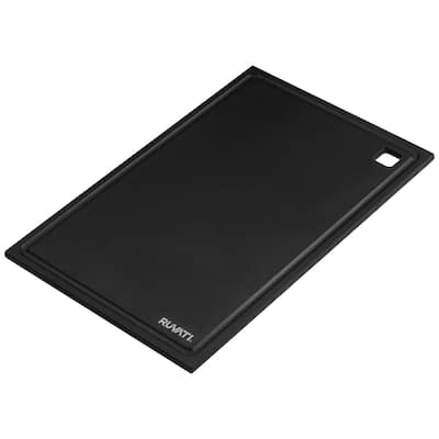 Ruvati 17 x 11 inch Matte Black Composite Replacement Cutting Board for Ruvati Workstation Sinks – RVA1217BWC