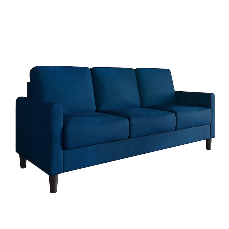 Clayfell Goliad Velvet Arm Sofa with Pocket Spring, Soft Cushions, Clean Lines Design