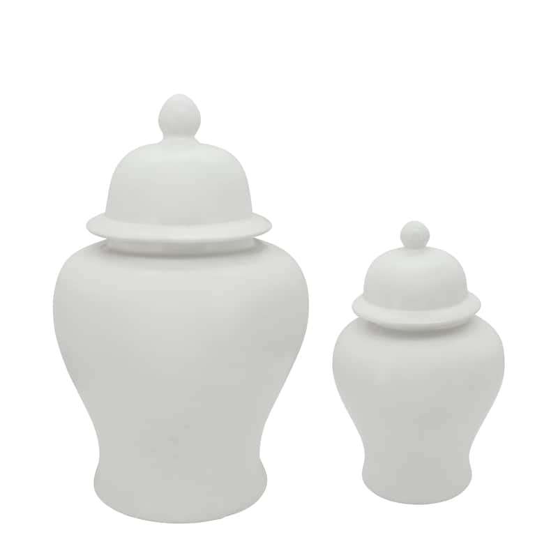 Temple Jar, Matte White, Novelty, Solid Color