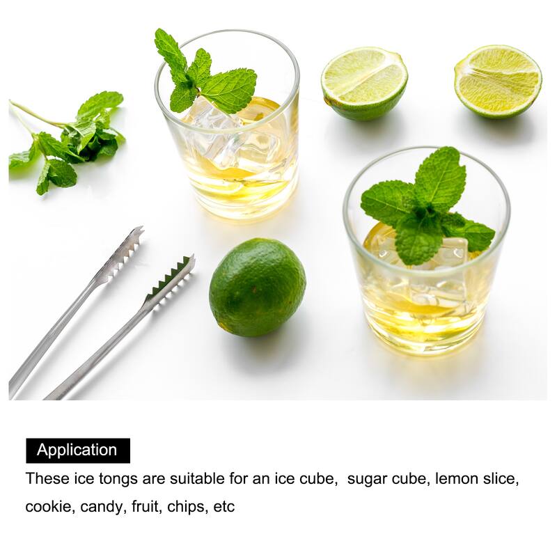 Stainless Steel Ice Bucket Tongs Serving Bar Tongs for Ice Cube Sugar, Rose Gold - Rose Gold - 6.3" x 0.8”