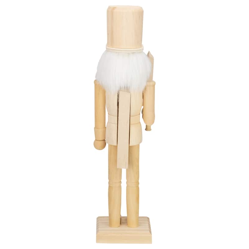 15" Unfinished Paintable Wooden Christmas Nutcracker with Sword