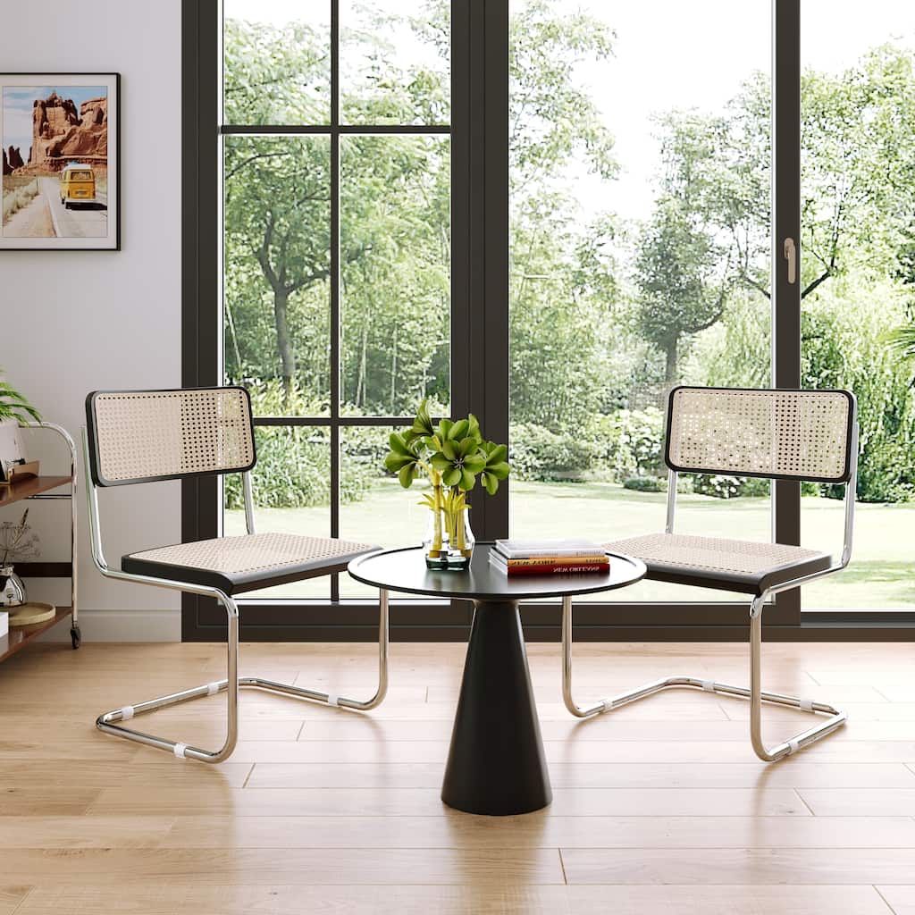 JASIWAY Mid century Modern Rattan Side chairs (Set of 2)